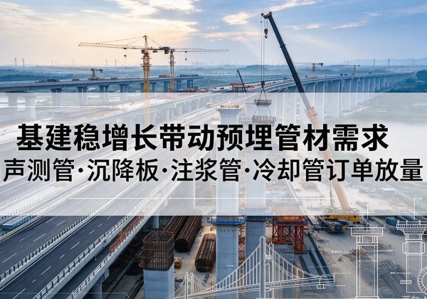 阿拉善左旗基建稳增长带动预埋监测管材需求，声测管、沉降板、注浆管订单持续放量